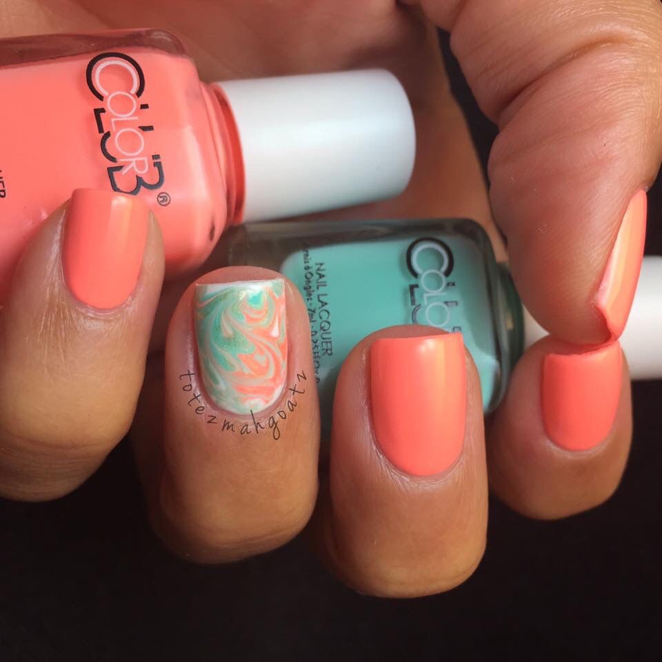 Turquoise Dress Coral Nails For Teens