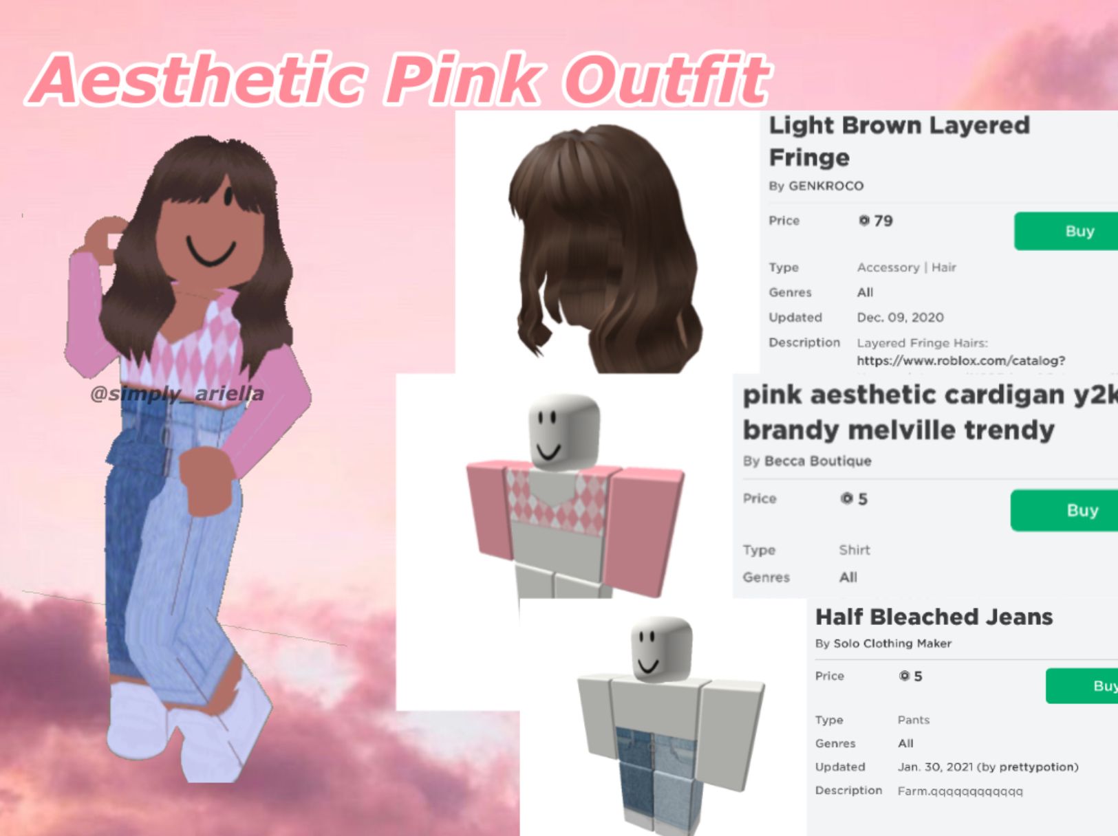 Aesthetic Outfits Under 100 Robux