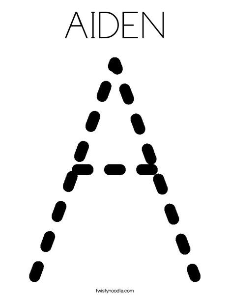 Aiden Name Coloring Page