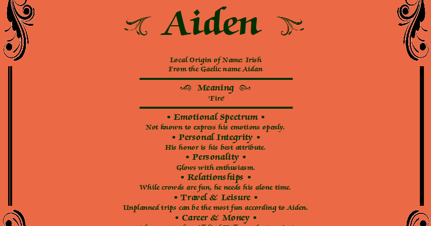 Aiden Name Personality