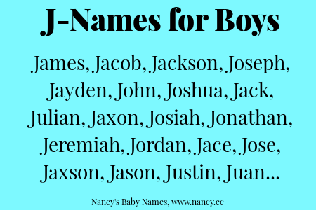 Baby Boy Names Starting With J And K