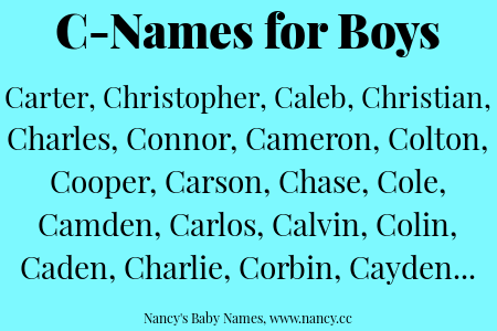 Baby Boy Names With The C
