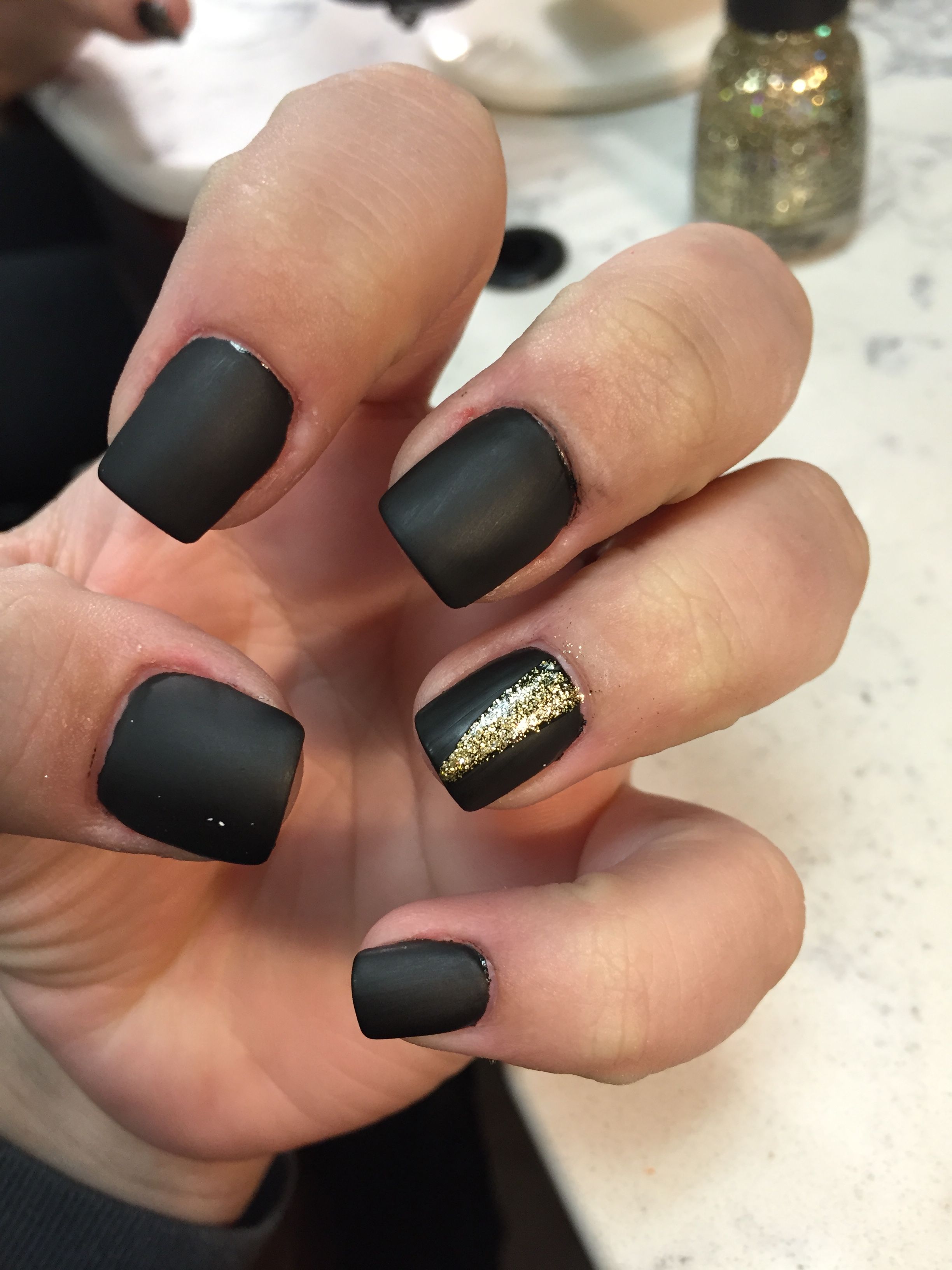 Black New Years Nails