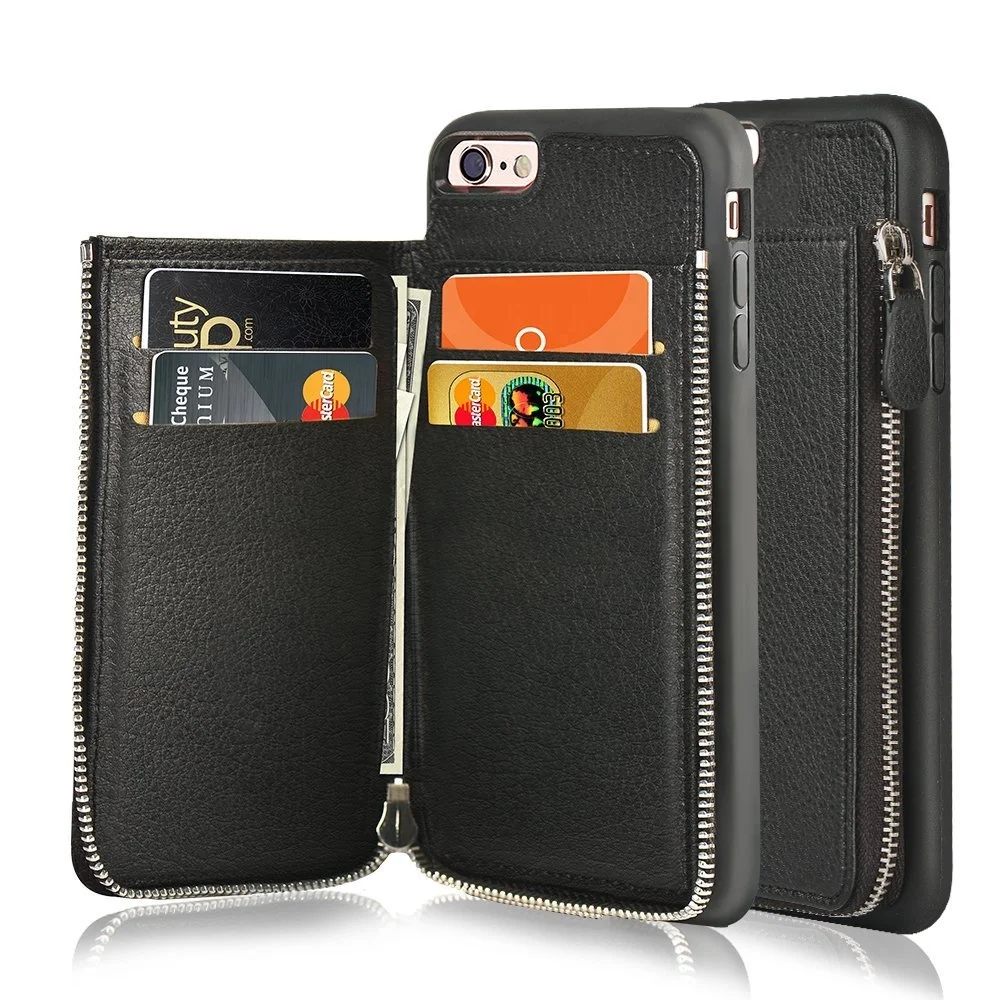 Black Phone Case With Card Holder