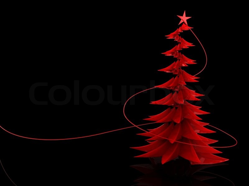 Black Red Christmas Tree Design