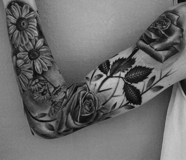Botanical Arm Sleeve Tattoo