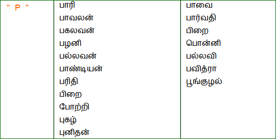 Boy Baby Names Starting With S In Tamil