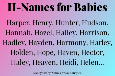Boy Names That Starts With H