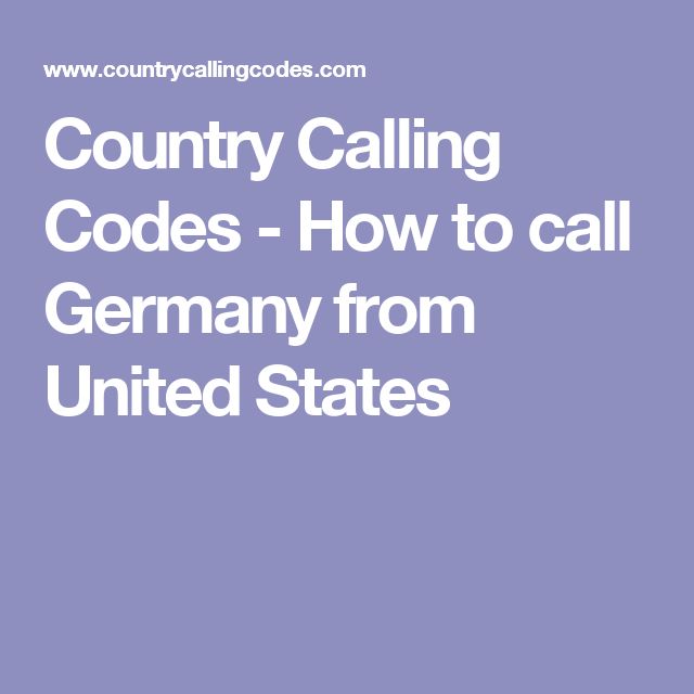 Calling Germany From United States
