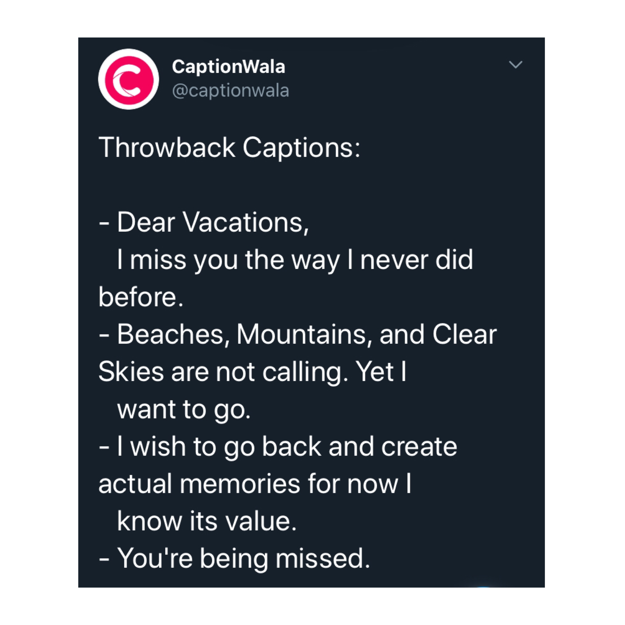 Caption For Memories With Ex