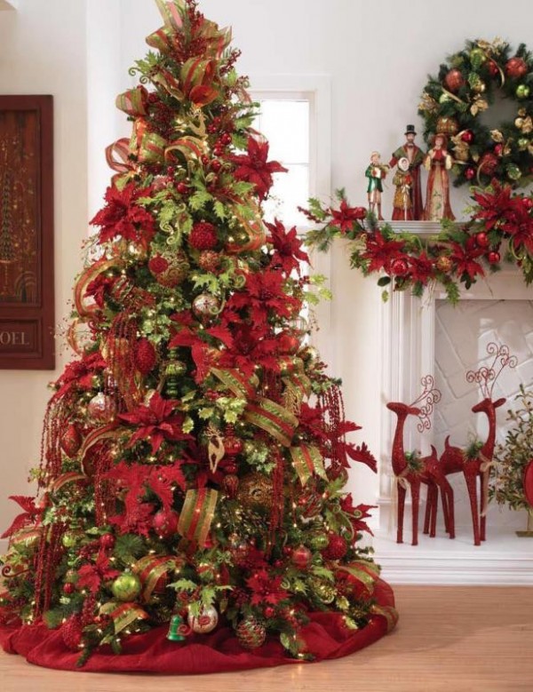 Christmas Tree Ideas Themed Red And Gold