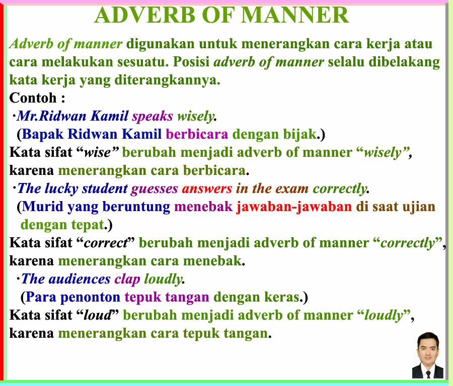 Contoh Adverb Of Manner