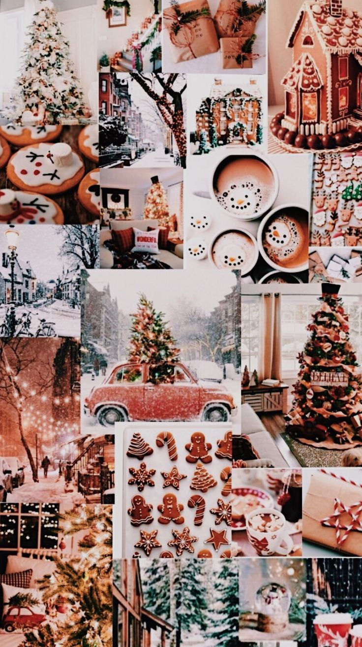 Cozy Christmas Collage Wallpaper