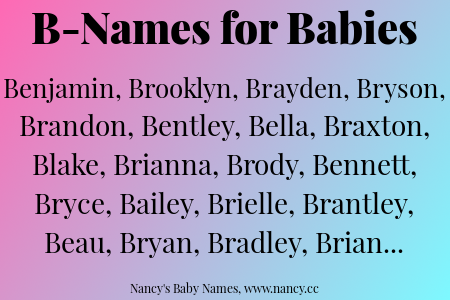 Cute Boy Names That Starts With B