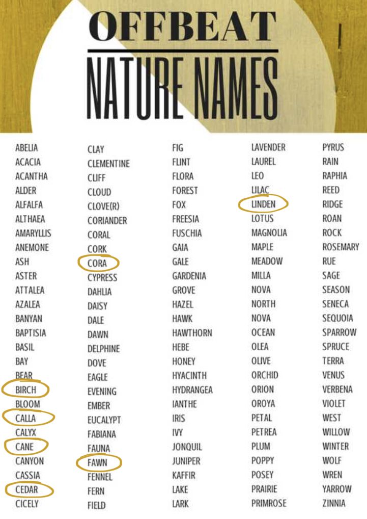 Earthy Names And Meanings