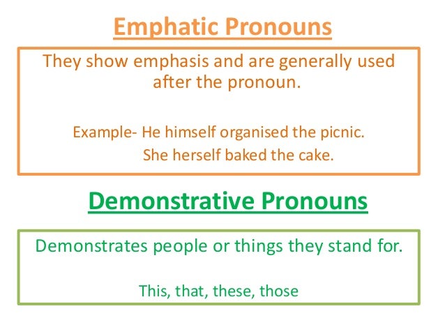Emphatic Pronoun Examples