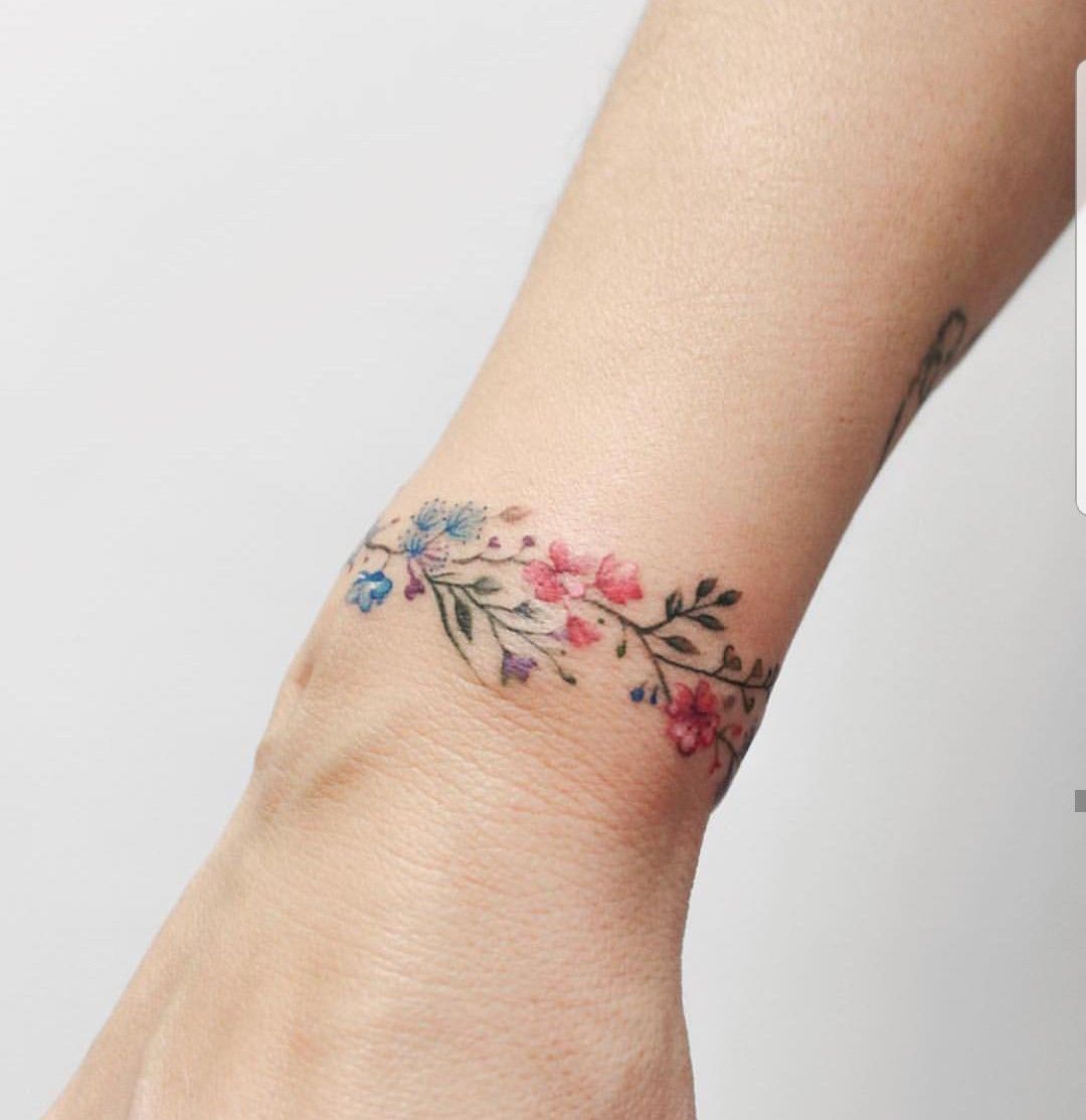 Floral Arm Cuff Tattoo