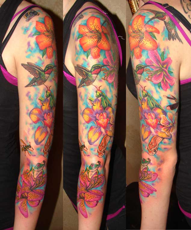 Floral Arm Tattoo Color