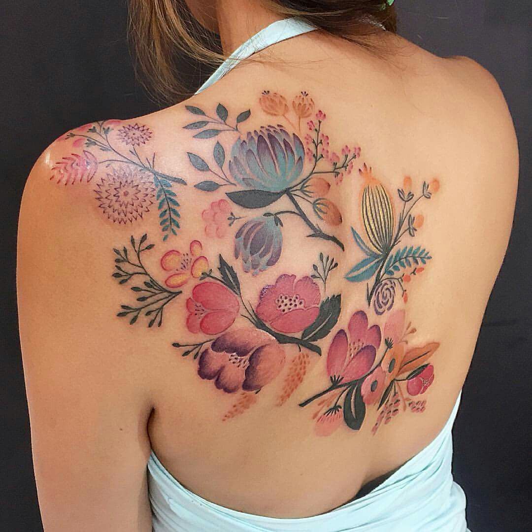 Floral Back Tattoo Designs