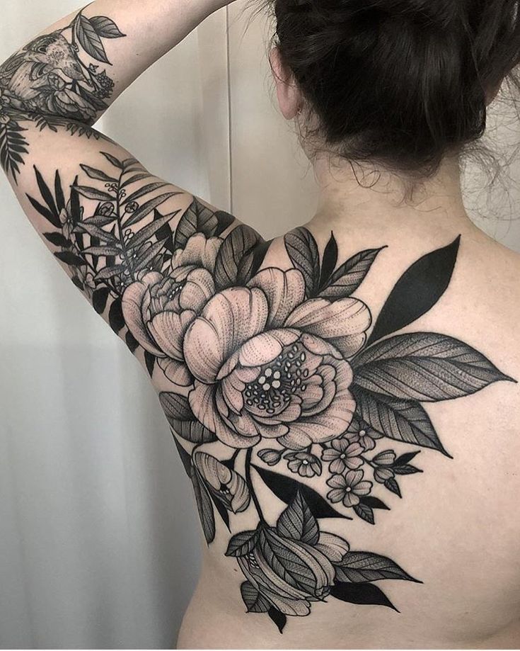 Floral Dark Work Tattoo