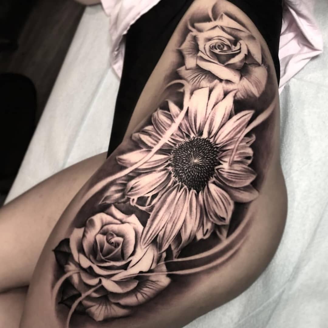 Floral Hip Tattoo Designs