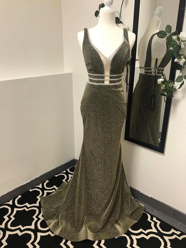 Formal Gown Long Olive Green Dress