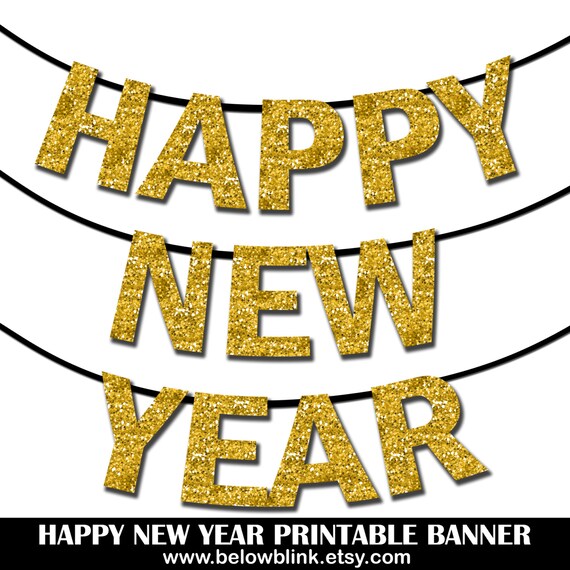 Free Printable Downloadable Happy New Year Banner