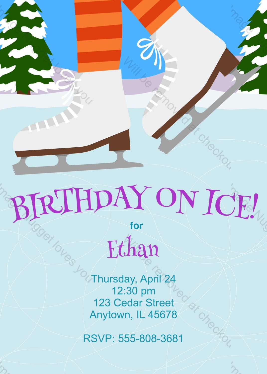 Free Printable Ice Skating Party Invitations