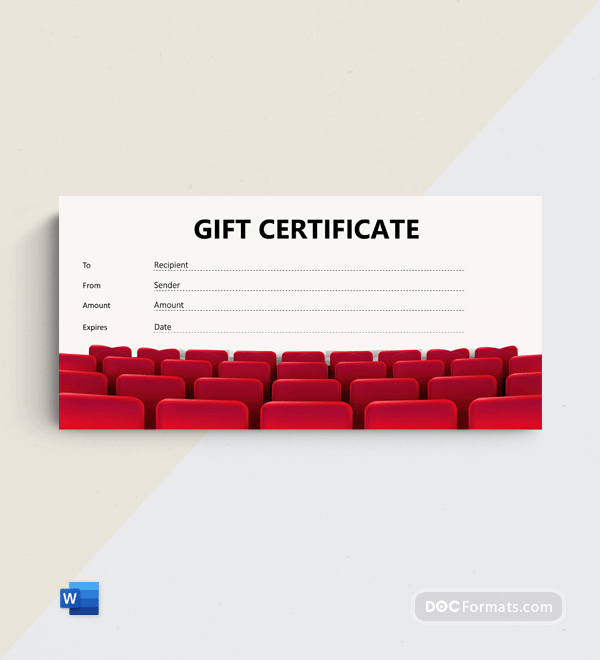 Free Printable Movie Gift Certificate Template