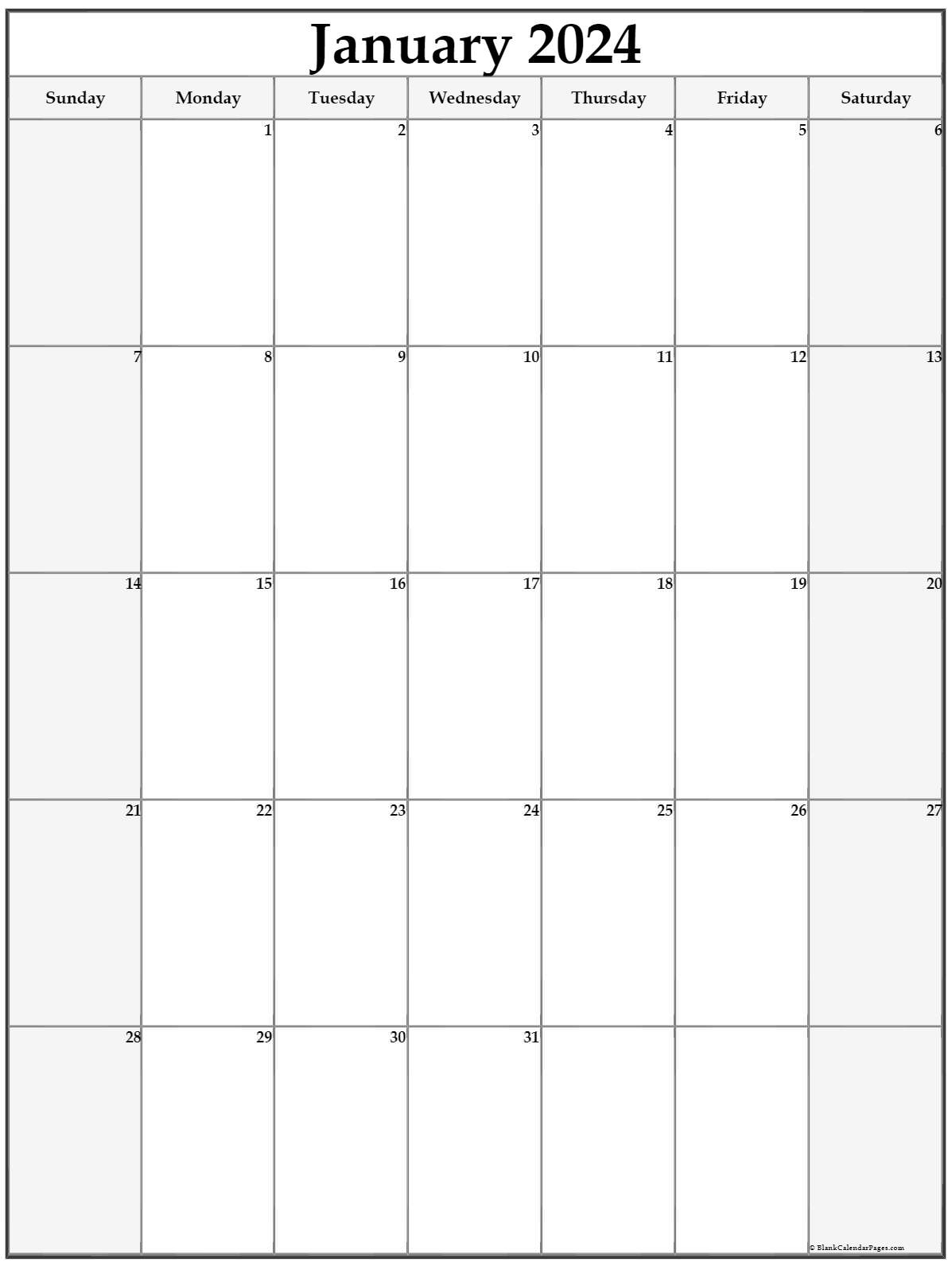 Free Printable Vertical Monthly Calendar 2023