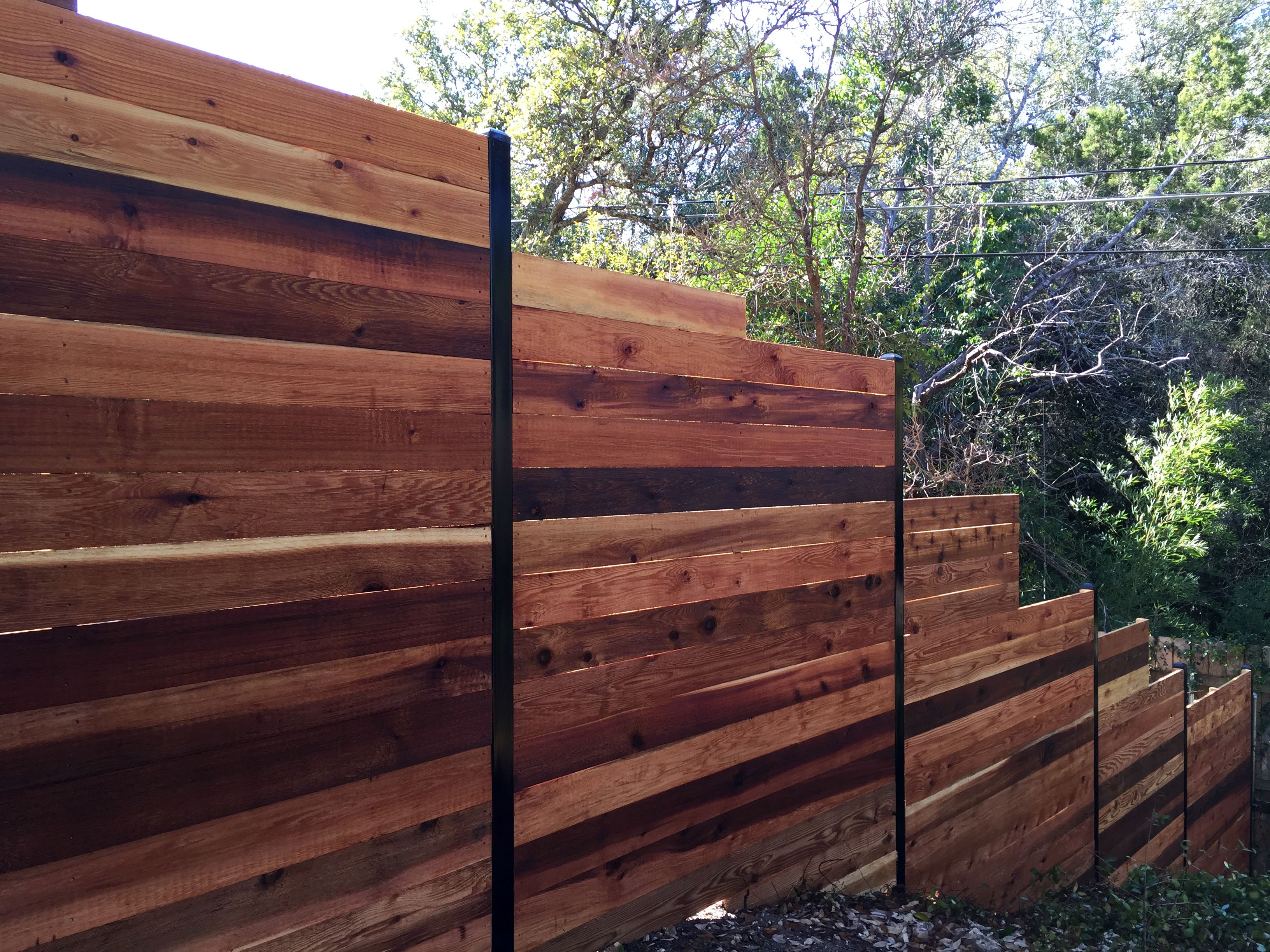 Horizontal Fence With Wood Posts