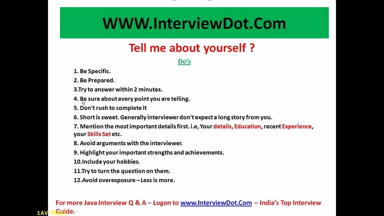How To Answer Tell Me About Yourself In Visa Interview