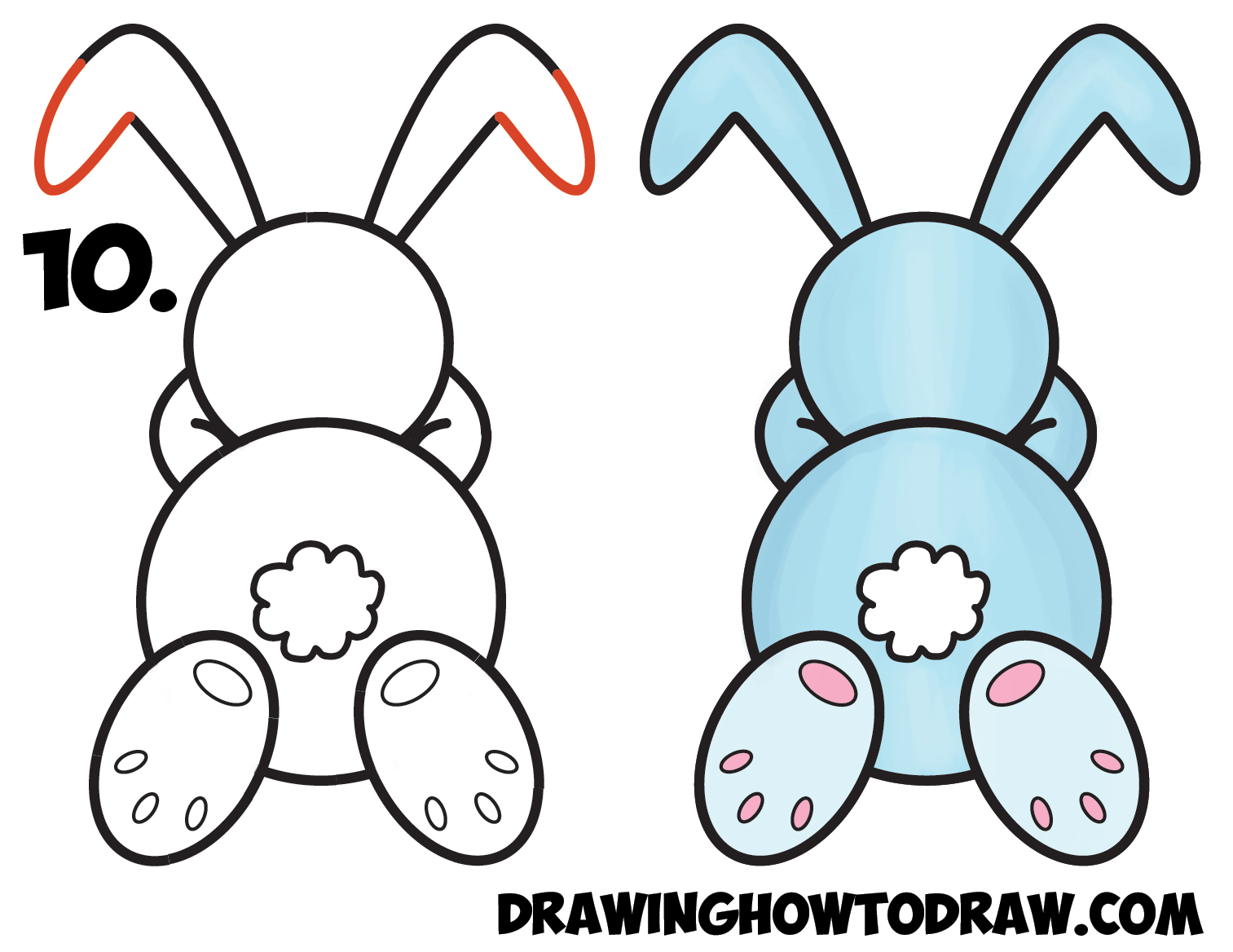 How To Draw A Cartoon Rabbit Easy