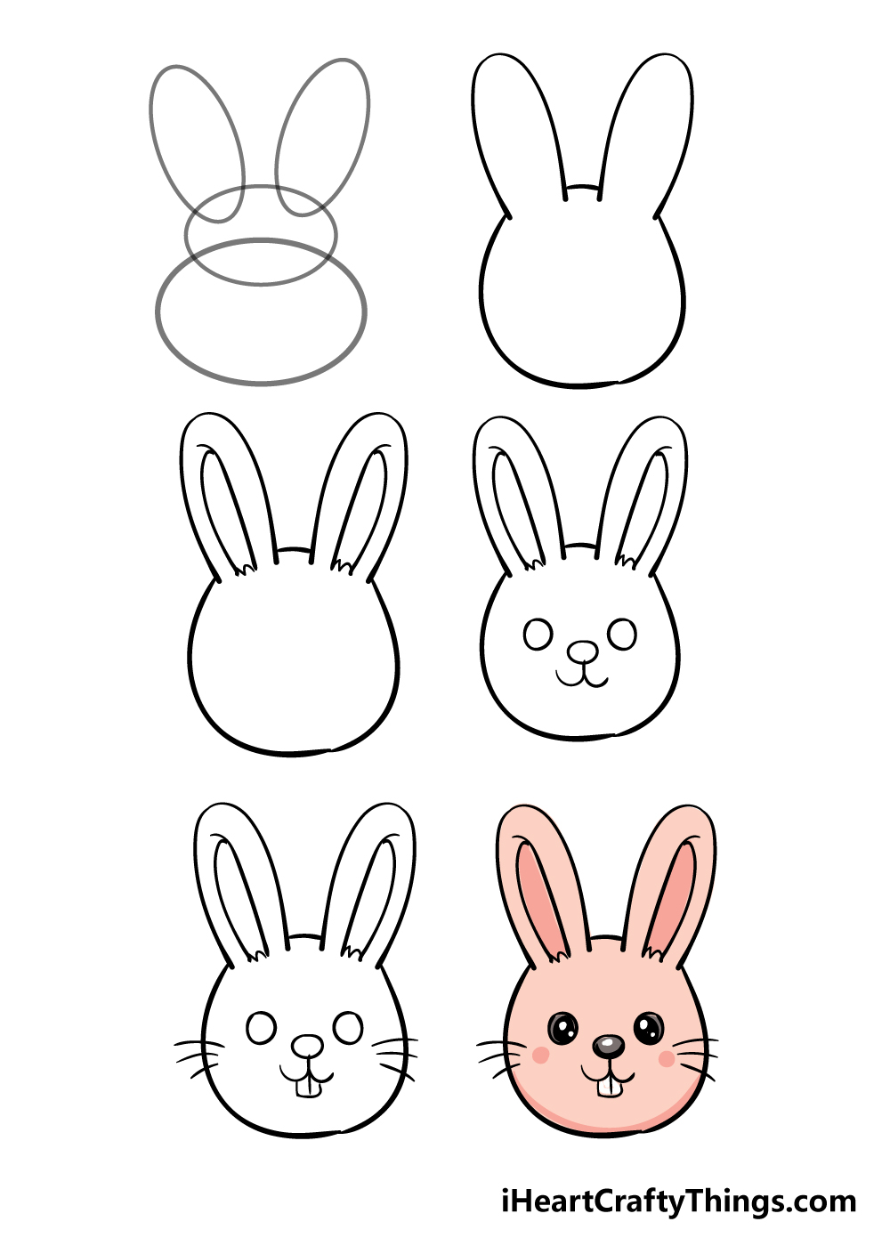 How To Draw A Cartoon Rabbit Head