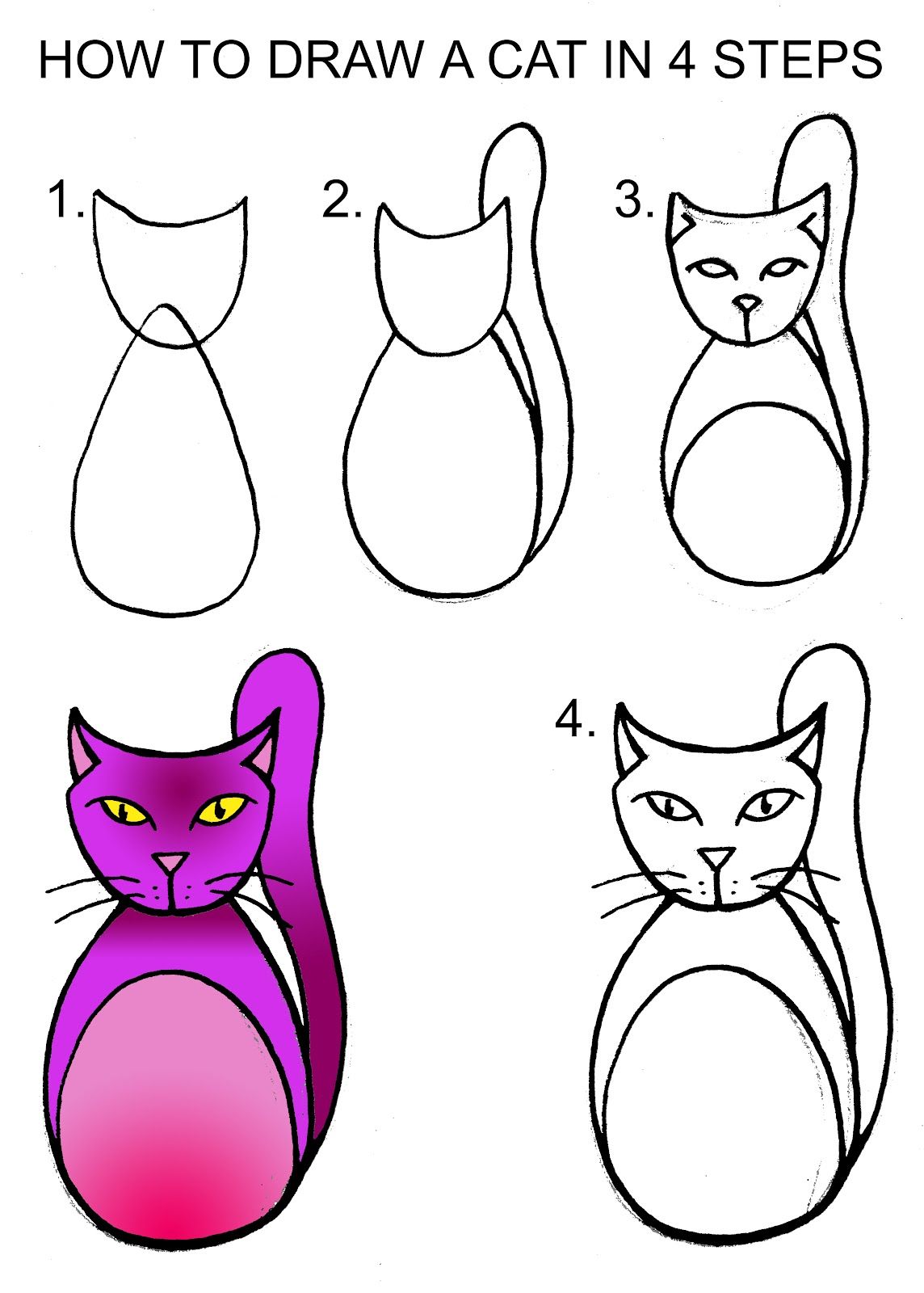 How To Draw A Cat Easy Peasy