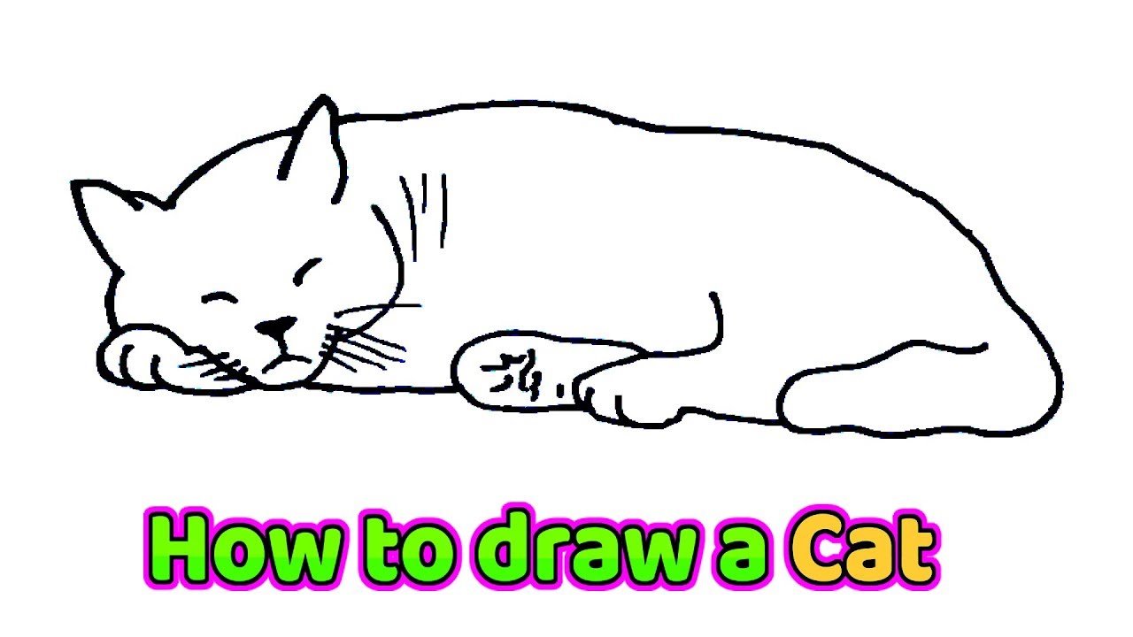 How To Draw A Cat Laying Down Step By Step