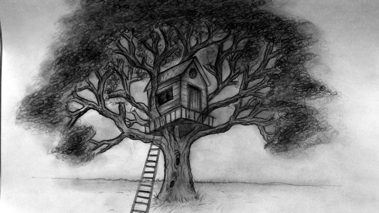 How To Draw A Realistic Tree House In 2 Point Perspective