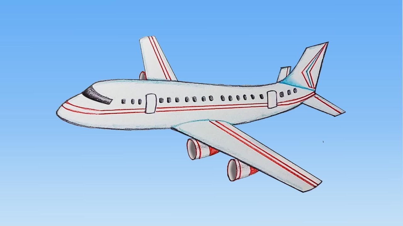 How To Draw An Airplane Youtube