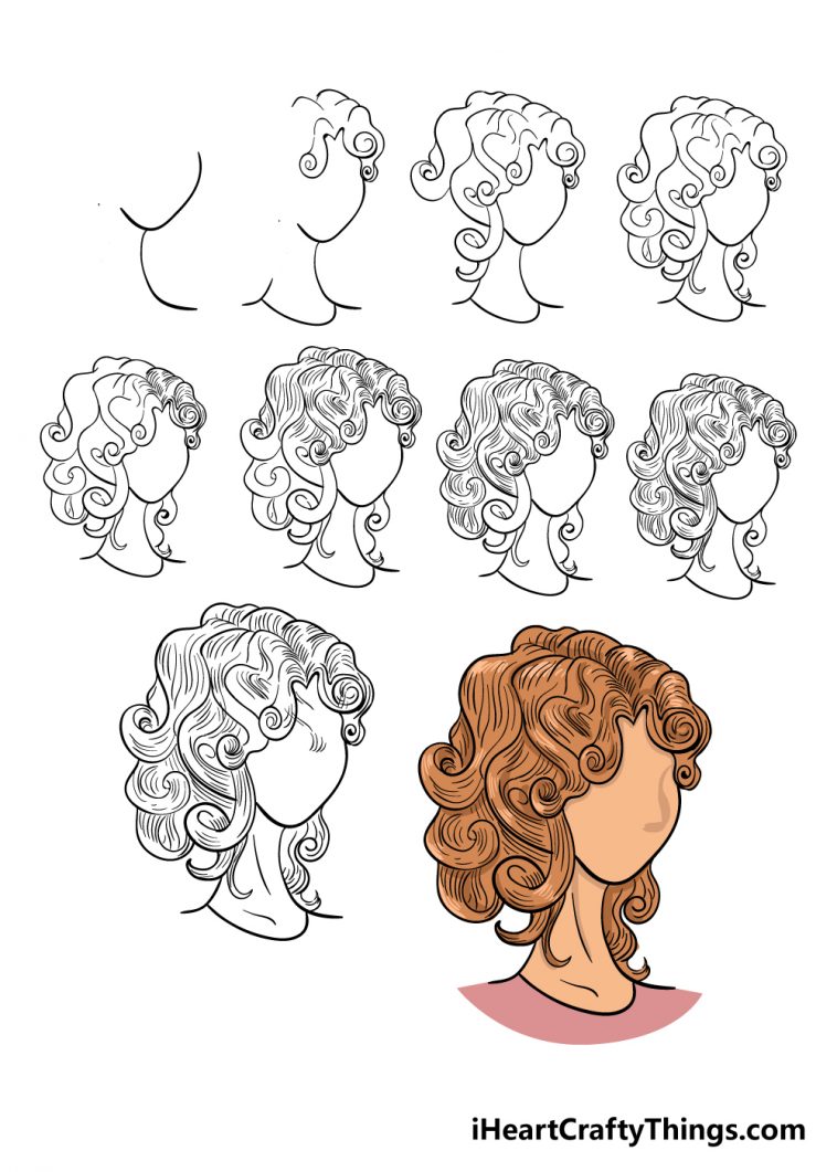 How To Draw Curly Hair From The Back