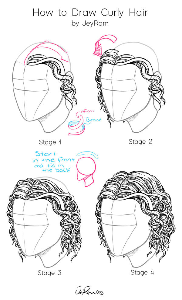 How To Draw Curly Hair Simple