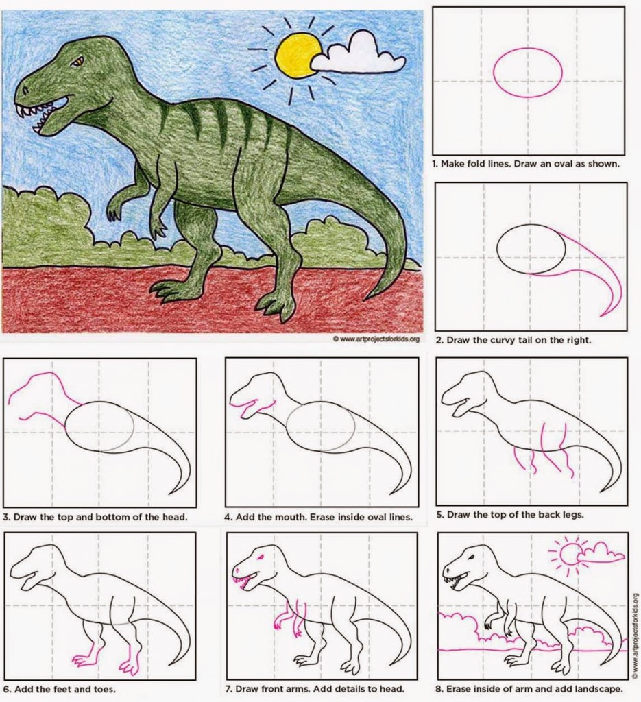 How To Draw Dinosaur Face