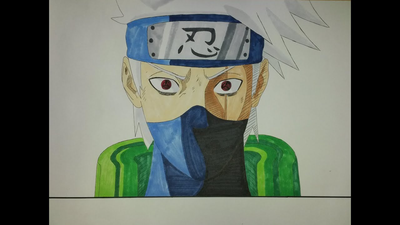 How To Draw Kakashi With Sharingan Step By Step