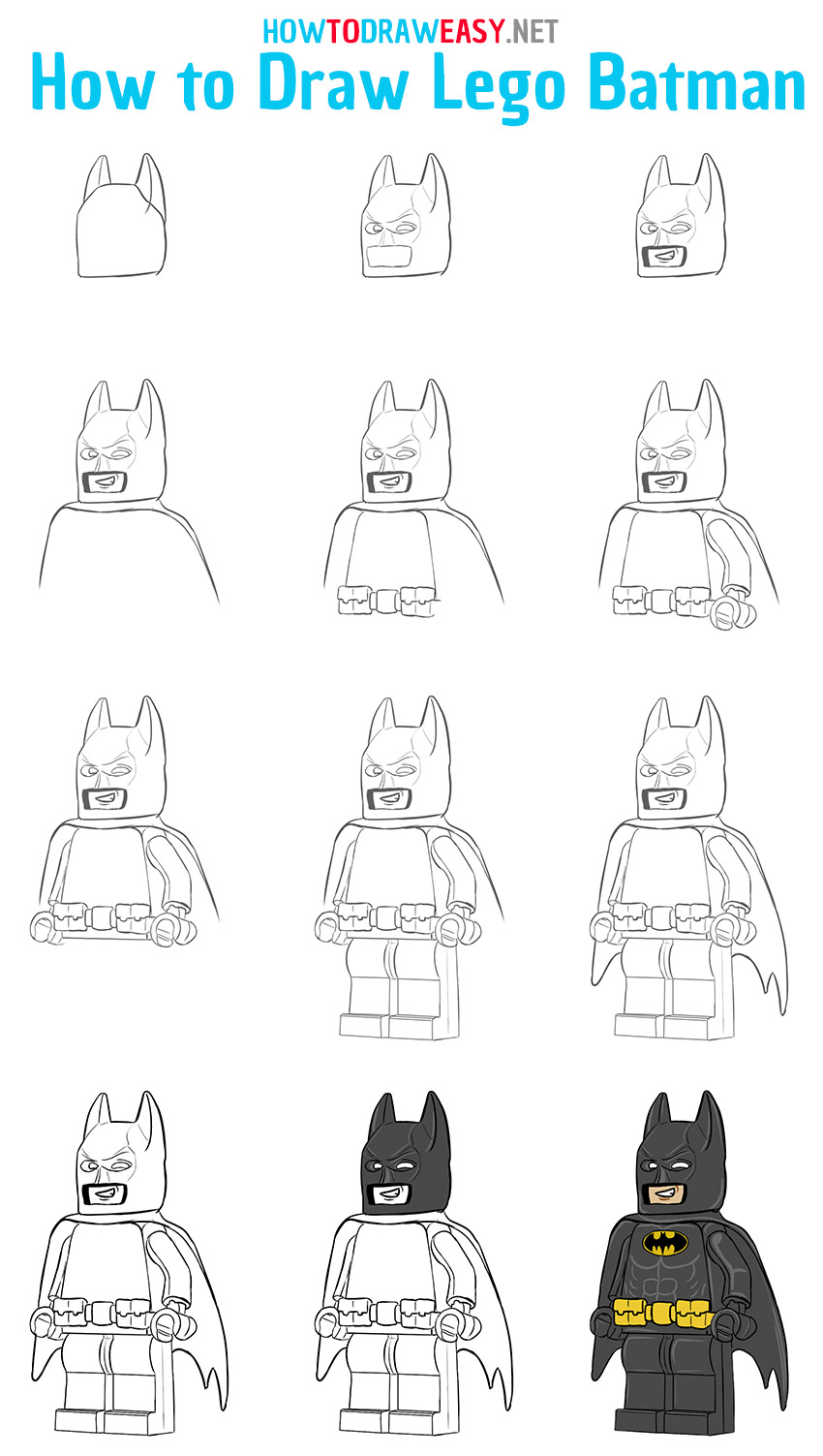 How To Draw Lego Batman