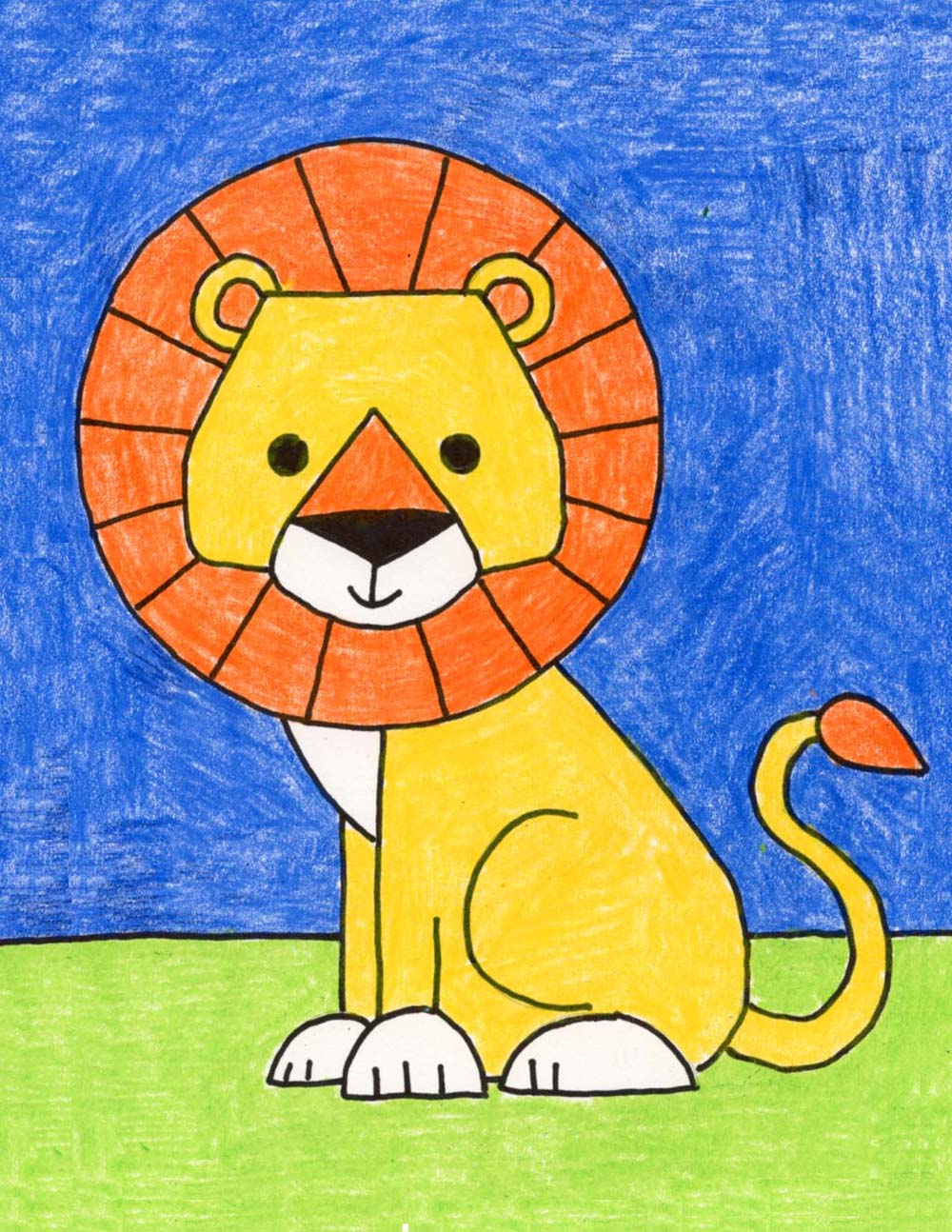 How To Draw Lion Simple