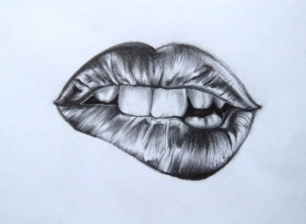 How To Draw Lip Bite