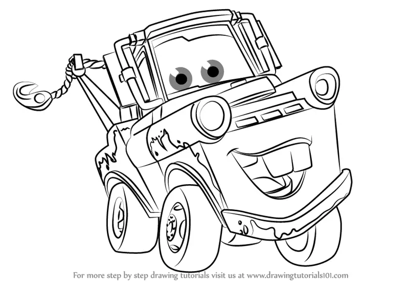 How To Draw Mater Cars