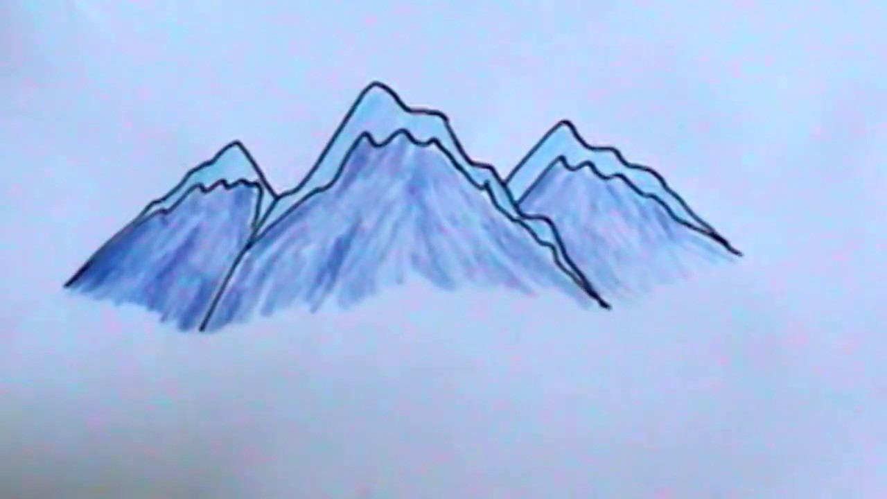 How To Draw Mountains Youtube
