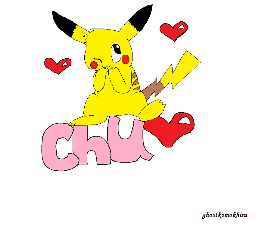 How To Draw Pikachu Holding A Heart