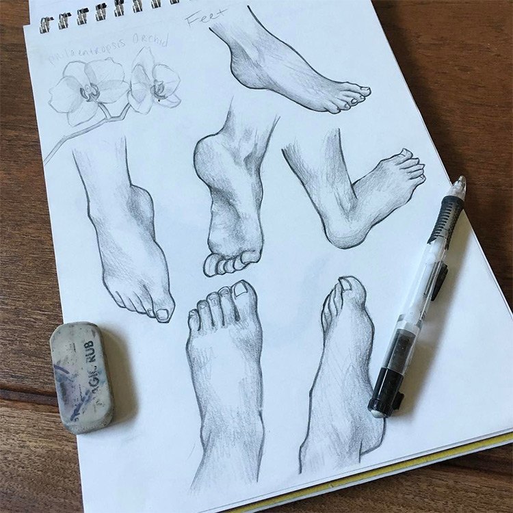 How To Draw Realistic Feet