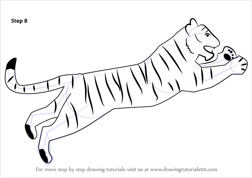 How To Draw Tiger Running